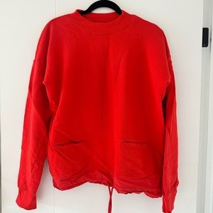 Scotch & Soda Red Crewneck with drawstring and pockets